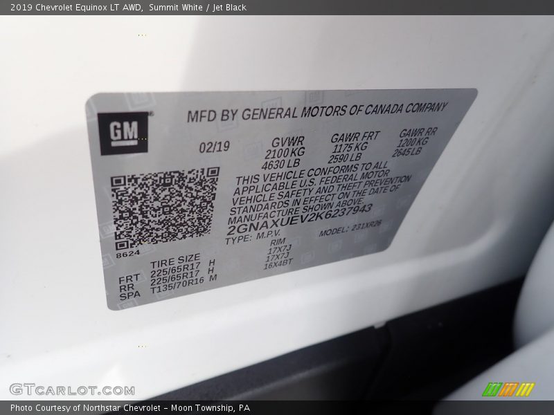 Summit White / Jet Black 2019 Chevrolet Equinox LT AWD