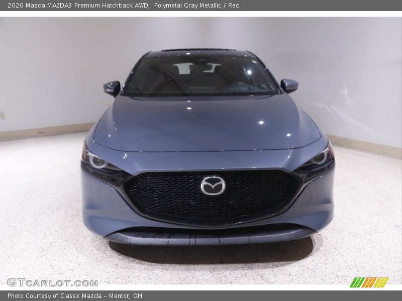 Polymetal Gray Metallic / Red 2020 Mazda MAZDA3 Premium Hatchback AWD