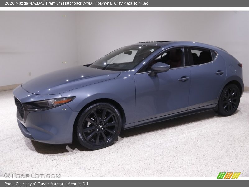 Polymetal Gray Metallic / Red 2020 Mazda MAZDA3 Premium Hatchback AWD