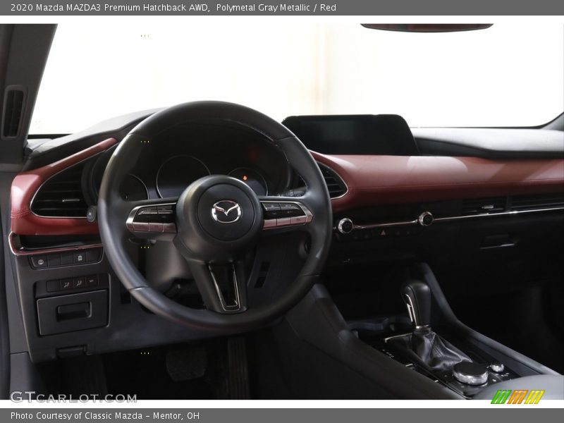 Polymetal Gray Metallic / Red 2020 Mazda MAZDA3 Premium Hatchback AWD