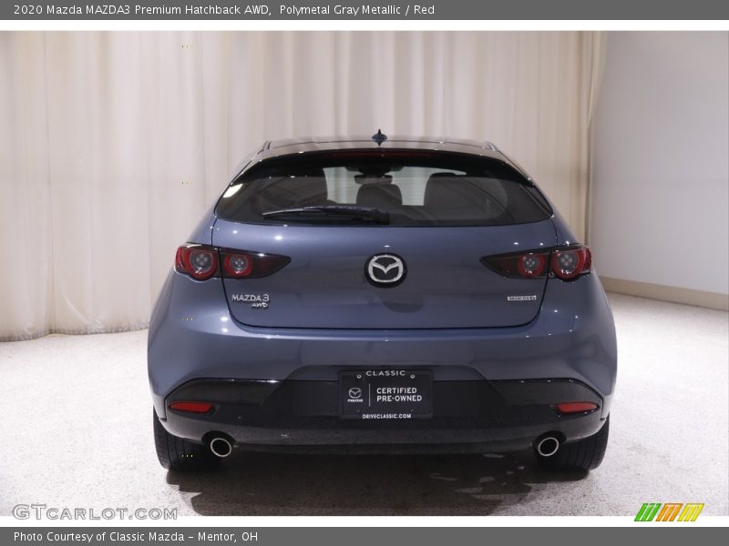 Polymetal Gray Metallic / Red 2020 Mazda MAZDA3 Premium Hatchback AWD