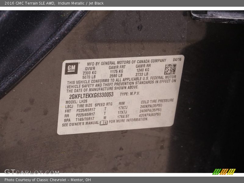 Iridium Metallic / Jet Black 2016 GMC Terrain SLE AWD