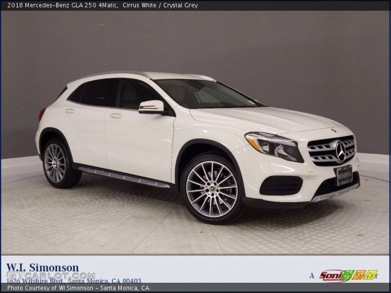 Cirrus White / Crystal Grey 2018 Mercedes-Benz GLA 250 4Matic