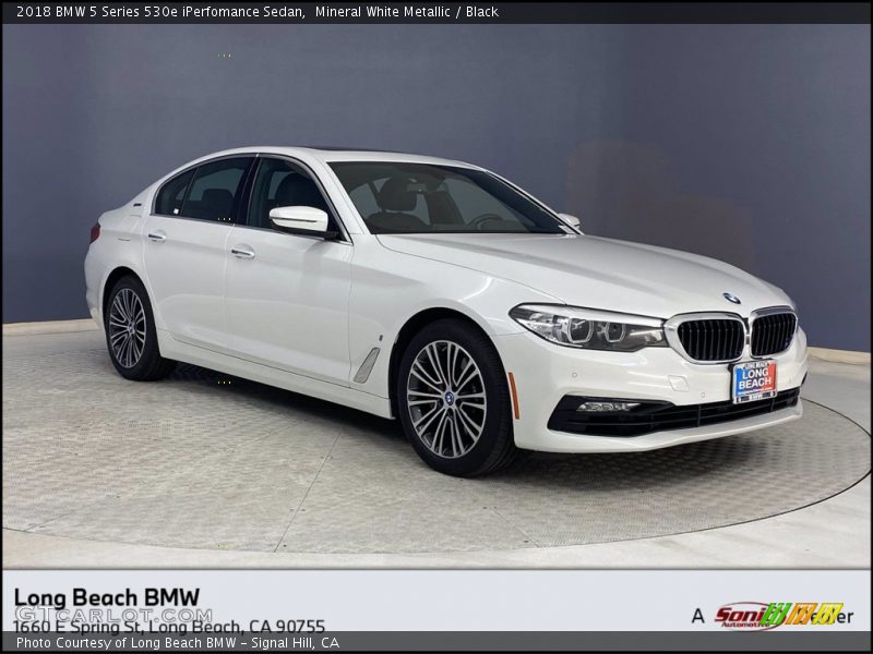 Mineral White Metallic / Black 2018 BMW 5 Series 530e iPerfomance Sedan