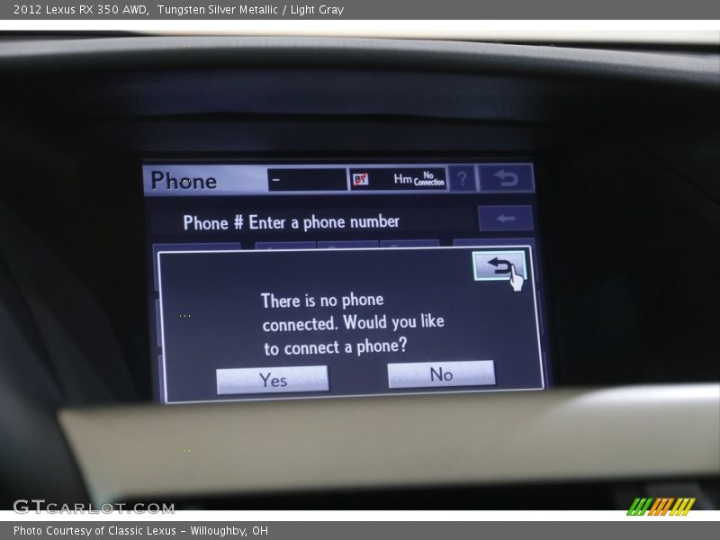 Tungsten Silver Metallic / Light Gray 2012 Lexus RX 350 AWD