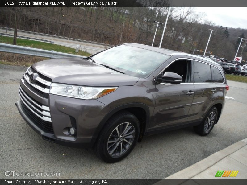 Predawn Gray Mica / Black 2019 Toyota Highlander XLE AWD