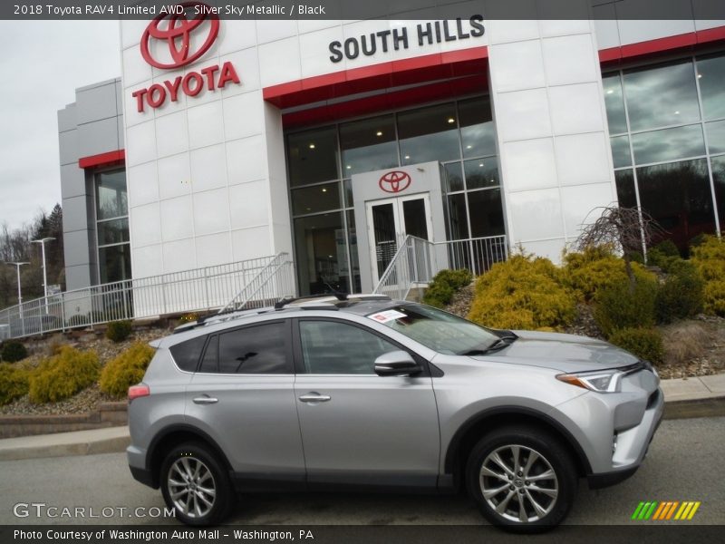 Silver Sky Metallic / Black 2018 Toyota RAV4 Limited AWD