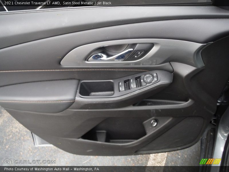 Satin Steel Metallic / Jet Black 2021 Chevrolet Traverse LT AWD