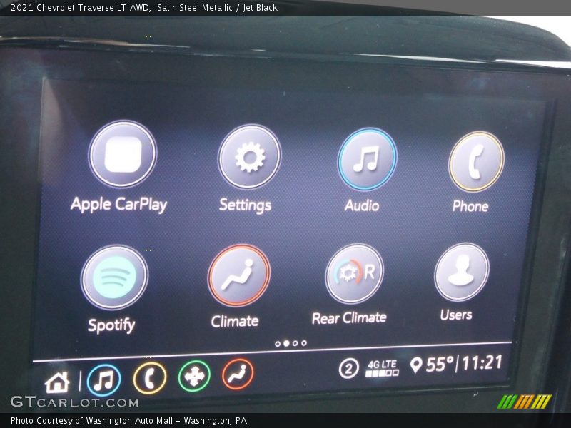 Satin Steel Metallic / Jet Black 2021 Chevrolet Traverse LT AWD