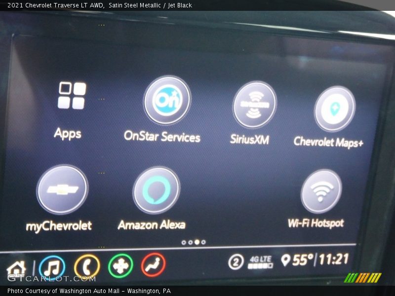 Satin Steel Metallic / Jet Black 2021 Chevrolet Traverse LT AWD
