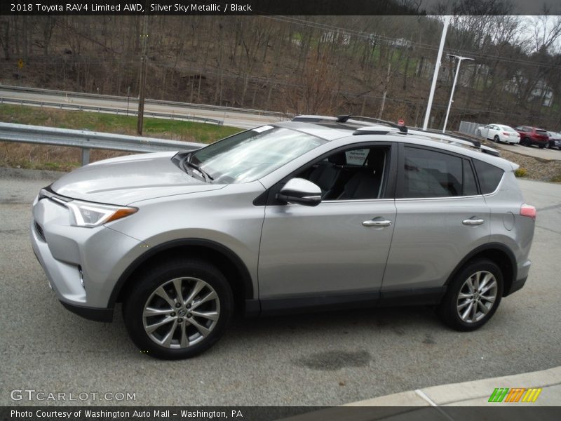 Silver Sky Metallic / Black 2018 Toyota RAV4 Limited AWD