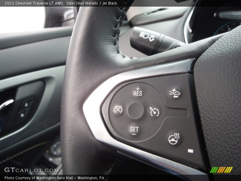 Satin Steel Metallic / Jet Black 2021 Chevrolet Traverse LT AWD