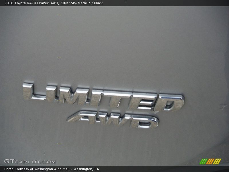Silver Sky Metallic / Black 2018 Toyota RAV4 Limited AWD