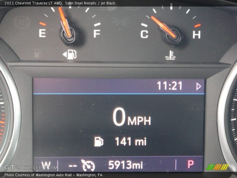 Satin Steel Metallic / Jet Black 2021 Chevrolet Traverse LT AWD