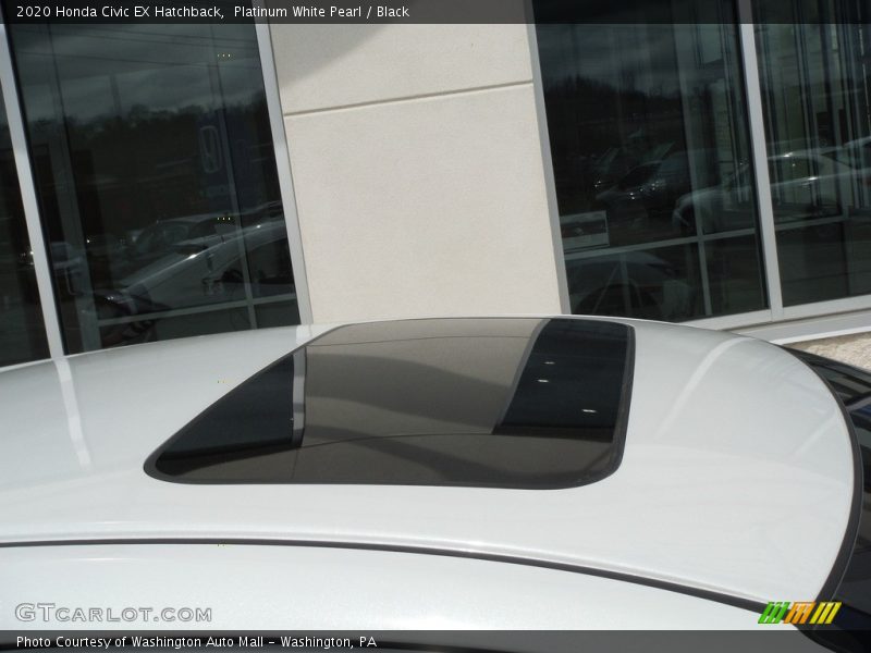Platinum White Pearl / Black 2020 Honda Civic EX Hatchback