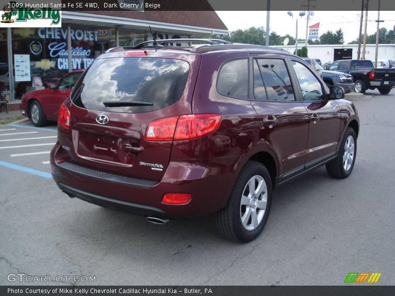 Dark Cherry / Beige 2009 Hyundai Santa Fe SE 4WD