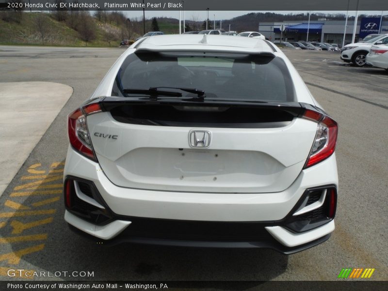 Platinum White Pearl / Black 2020 Honda Civic EX Hatchback