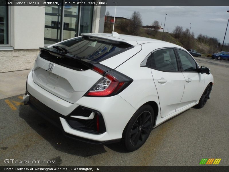 Platinum White Pearl / Black 2020 Honda Civic EX Hatchback