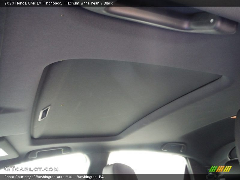 Platinum White Pearl / Black 2020 Honda Civic EX Hatchback