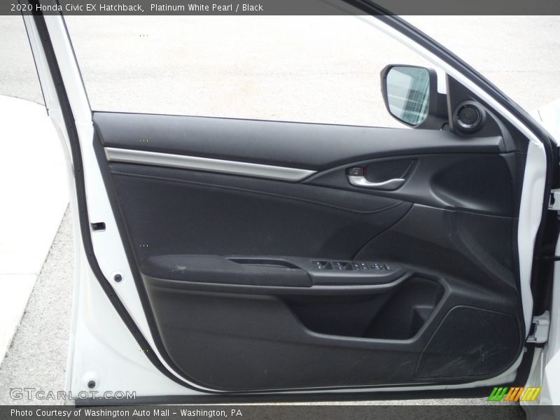 Platinum White Pearl / Black 2020 Honda Civic EX Hatchback