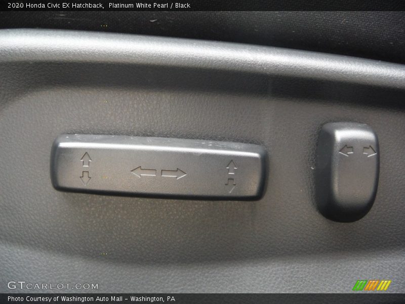 Platinum White Pearl / Black 2020 Honda Civic EX Hatchback