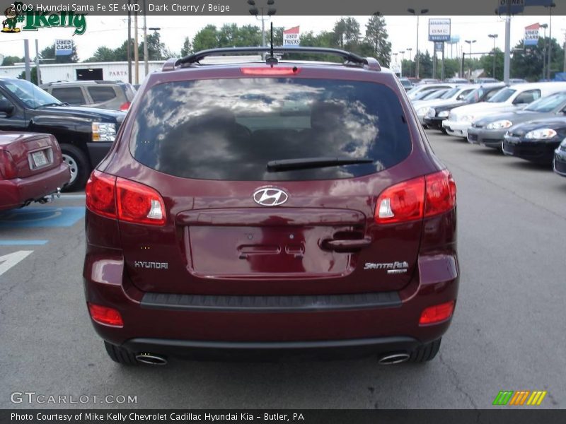 Dark Cherry / Beige 2009 Hyundai Santa Fe SE 4WD
