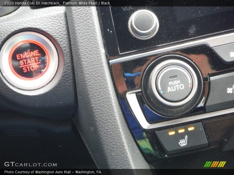 Platinum White Pearl / Black 2020 Honda Civic EX Hatchback