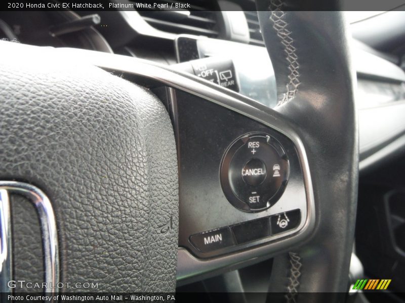 Platinum White Pearl / Black 2020 Honda Civic EX Hatchback