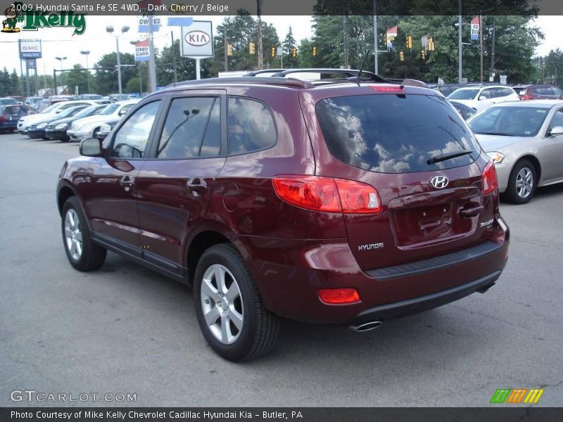 Dark Cherry / Beige 2009 Hyundai Santa Fe SE 4WD