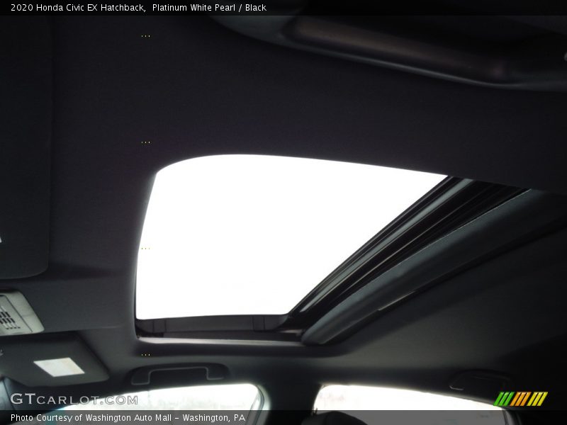 Platinum White Pearl / Black 2020 Honda Civic EX Hatchback