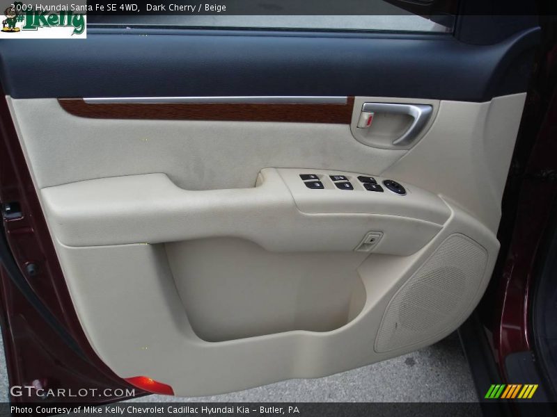 Dark Cherry / Beige 2009 Hyundai Santa Fe SE 4WD