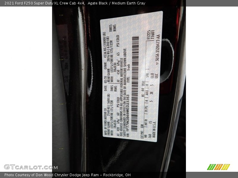 Agate Black / Medium Earth Gray 2021 Ford F250 Super Duty XL Crew Cab 4x4