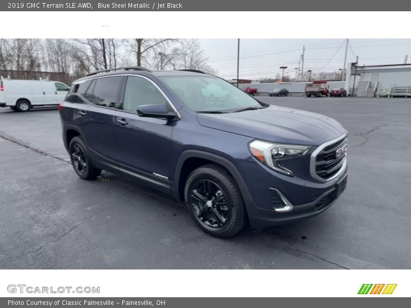 Blue Steel Metallic / Jet Black 2019 GMC Terrain SLE AWD