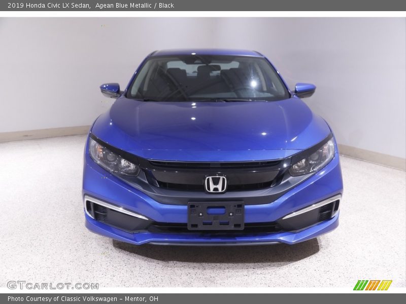 Agean Blue Metallic / Black 2019 Honda Civic LX Sedan