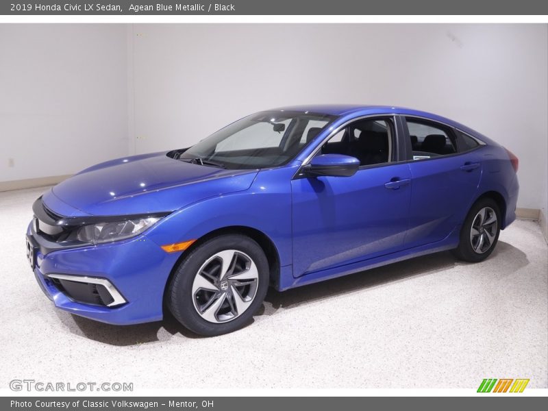 Agean Blue Metallic / Black 2019 Honda Civic LX Sedan