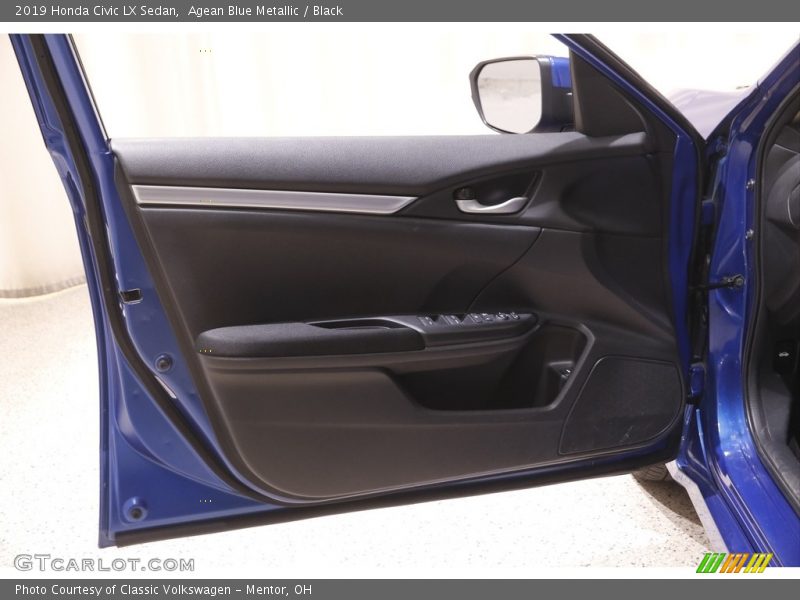 Agean Blue Metallic / Black 2019 Honda Civic LX Sedan