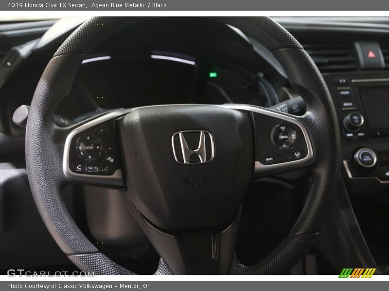 Agean Blue Metallic / Black 2019 Honda Civic LX Sedan