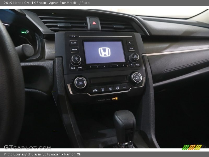Agean Blue Metallic / Black 2019 Honda Civic LX Sedan
