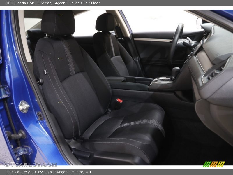 Agean Blue Metallic / Black 2019 Honda Civic LX Sedan