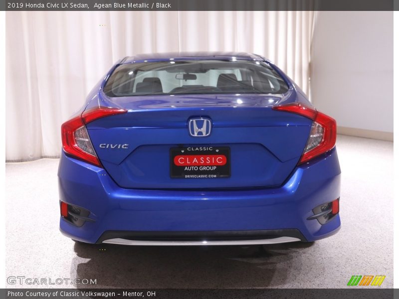Agean Blue Metallic / Black 2019 Honda Civic LX Sedan