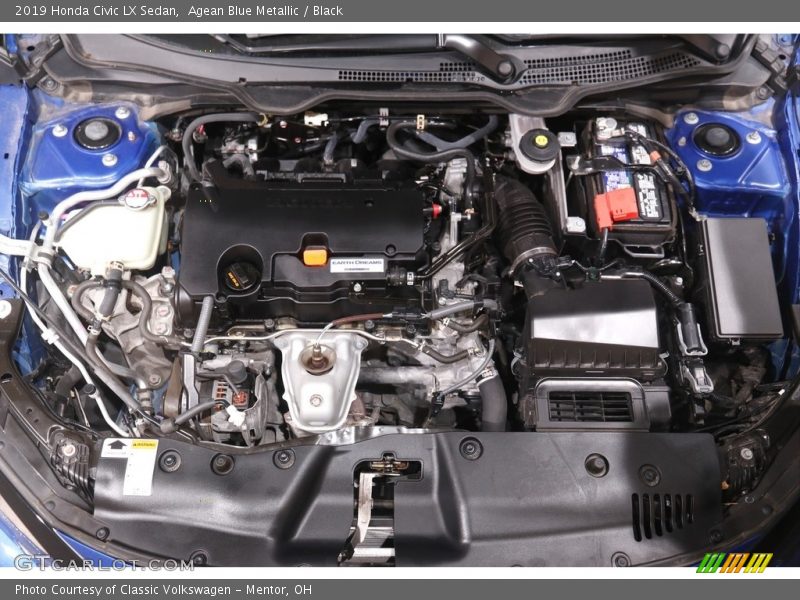Agean Blue Metallic / Black 2019 Honda Civic LX Sedan