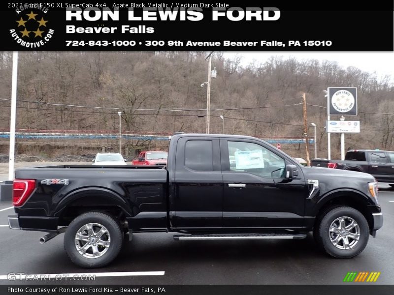 Agate Black Metallic / Medium Dark Slate 2022 Ford F150 XL SuperCab 4x4