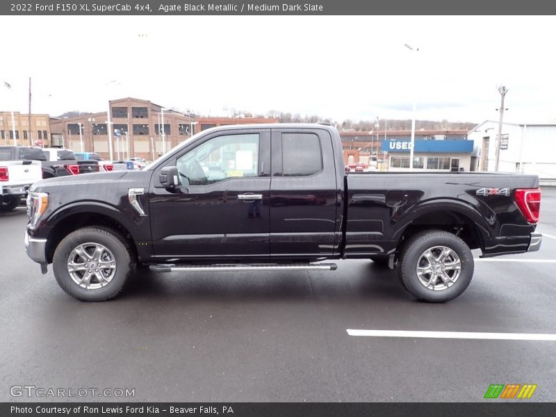 Agate Black Metallic / Medium Dark Slate 2022 Ford F150 XL SuperCab 4x4