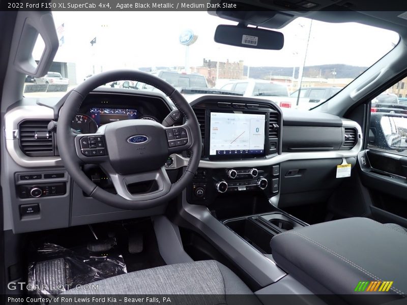 Agate Black Metallic / Medium Dark Slate 2022 Ford F150 XL SuperCab 4x4