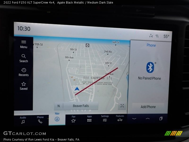 Navigation of 2022 F150 XLT SuperCrew 4x4