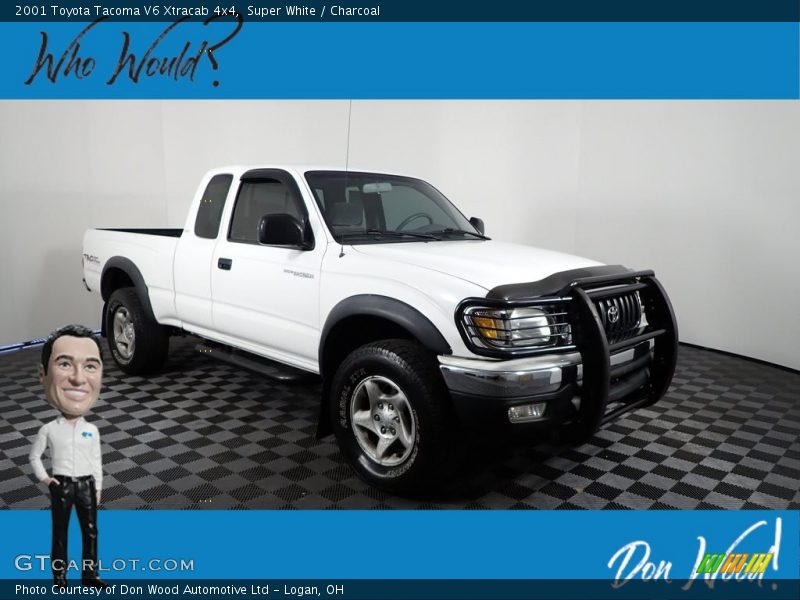 Super White / Charcoal 2001 Toyota Tacoma V6 Xtracab 4x4