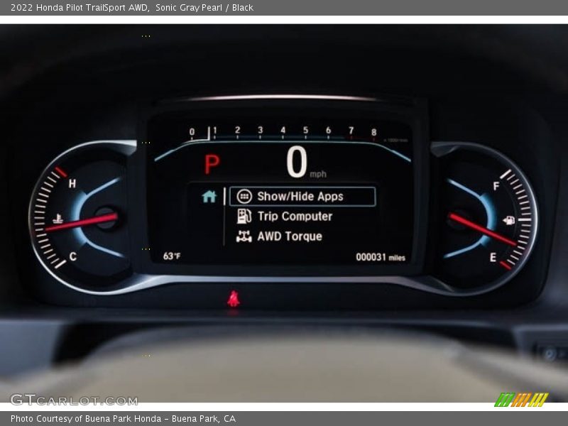  2022 Pilot TrailSport AWD TrailSport AWD Gauges