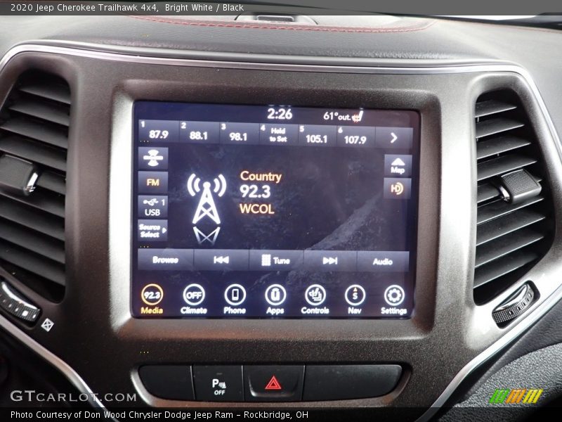 Bright White / Black 2020 Jeep Cherokee Trailhawk 4x4