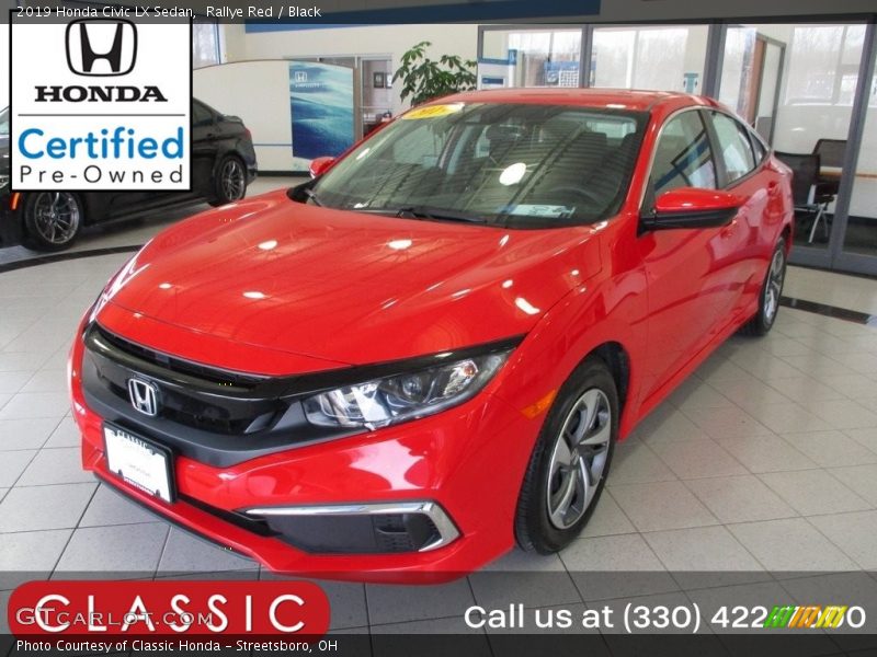Rallye Red / Black 2019 Honda Civic LX Sedan