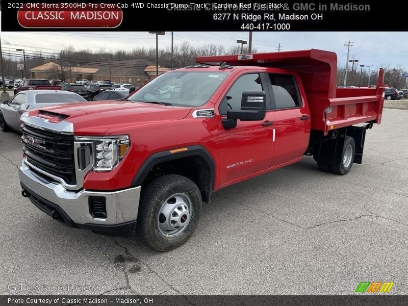 Cardinal Red / Jet Black 2022 GMC Sierra 3500HD Pro Crew Cab 4WD Chassis Dump Truck